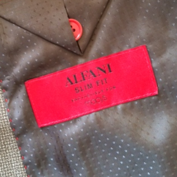 *DONATED* Alfani Brown Print SLIM FIT Blazer, 42L - Picture 4 of 7